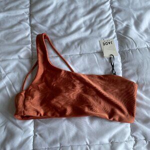 NWT Jade Swim Apex One Shoulder Bikini Top in Copper Sheen - Size Large